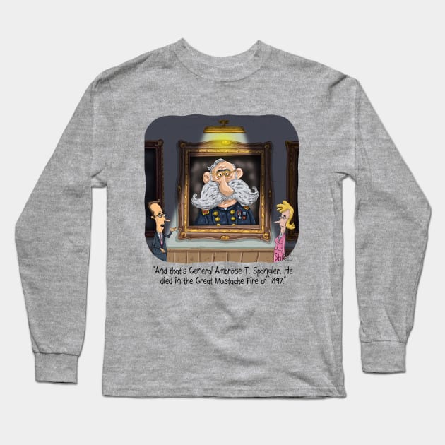 General T. Ambrose's Giant Mustache Fire. Long Sleeve T-Shirt by macccc8